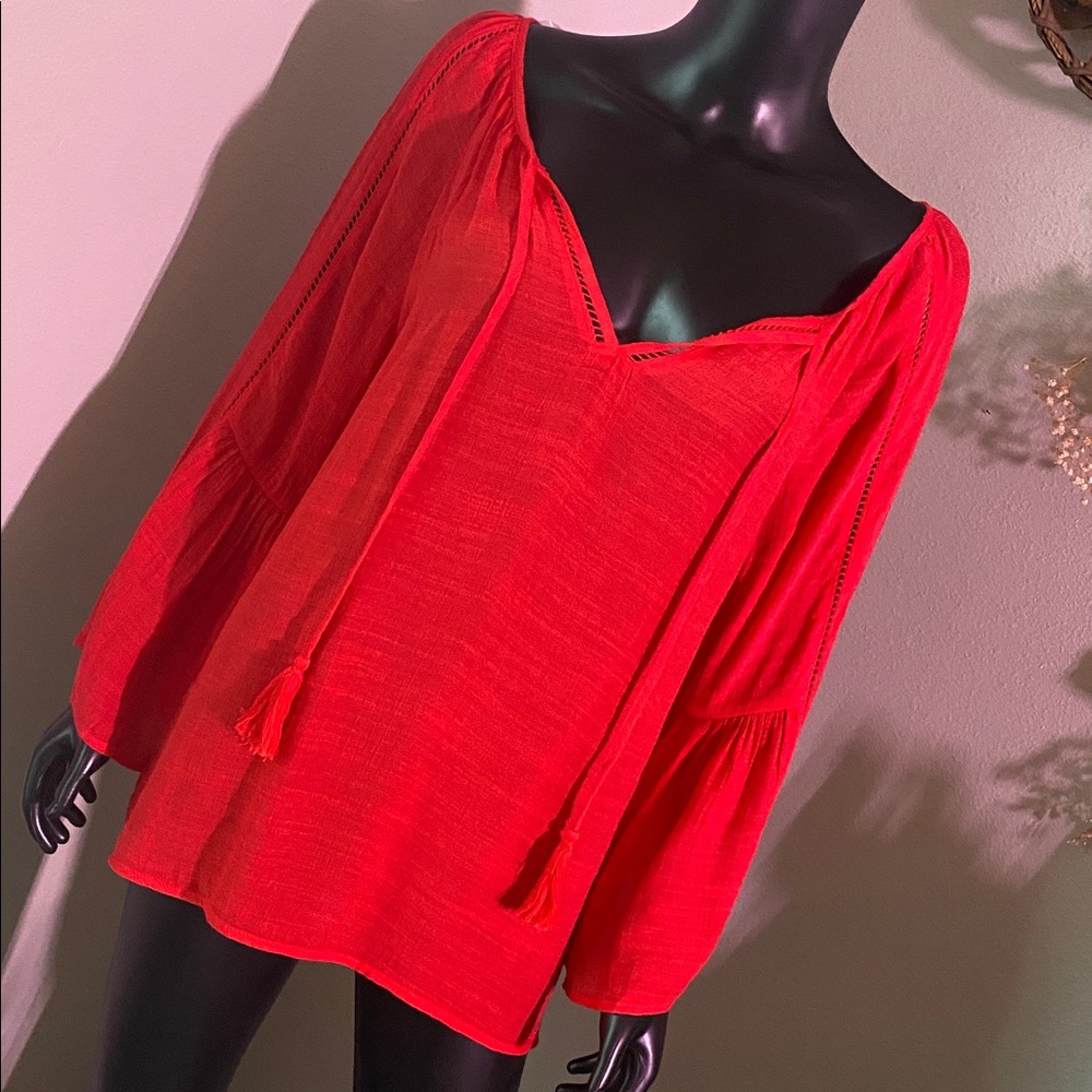 Counterparts Scarlet Blouse with Tassels